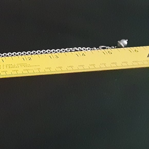 SILVER TONE NECKLACE/SIMULATED PEARL/15' - Picture 3 of 5